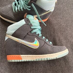 Nike Sneakers with Mint and Orange Accents